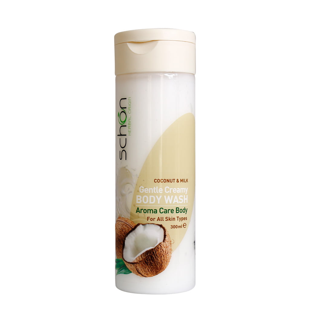 شامپو بدن کرمی مغذی شیر نارگیل شون GENTLE CREAMY BODY WASH COCONUT AND MILK SCHON