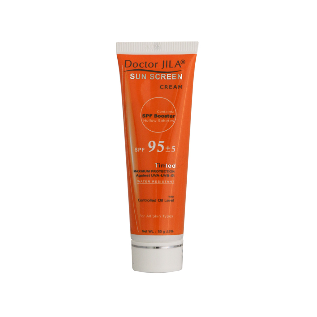 کرم ضدآفتاب رنگی با چربی کنترل شده SPF 95+5 دکتر ژیلا SUN SCREEN CREAM TINTED SPF 95+5 DOCTOR JILA