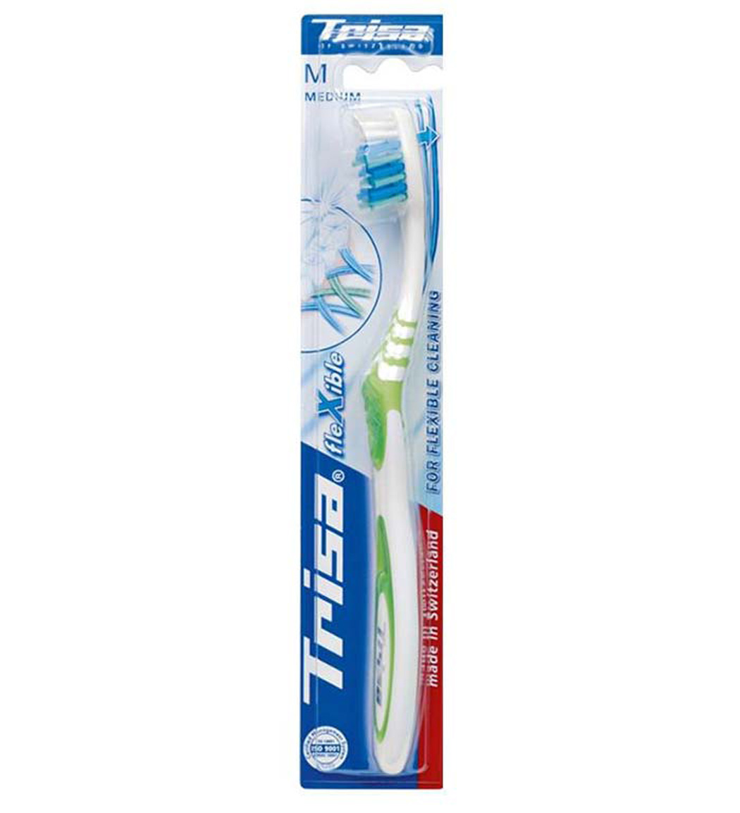 مسواک فلکسیبل برس متوسط با محافظ تریزا TRISA FLEXIBLE MEDIUM TOOTHBRUSH