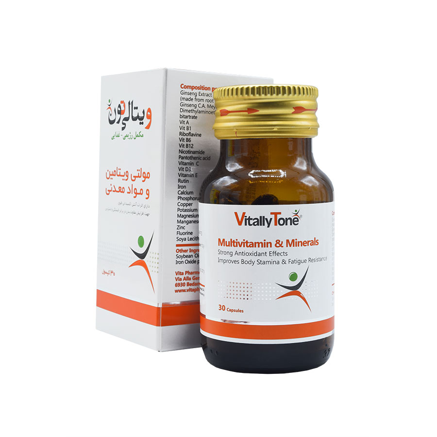 کپسول مولتی ویتامین و مواد معدنی ویتالی تون 30 عددی MULTIVITAMIN AND MINERALS VITALLY TONE