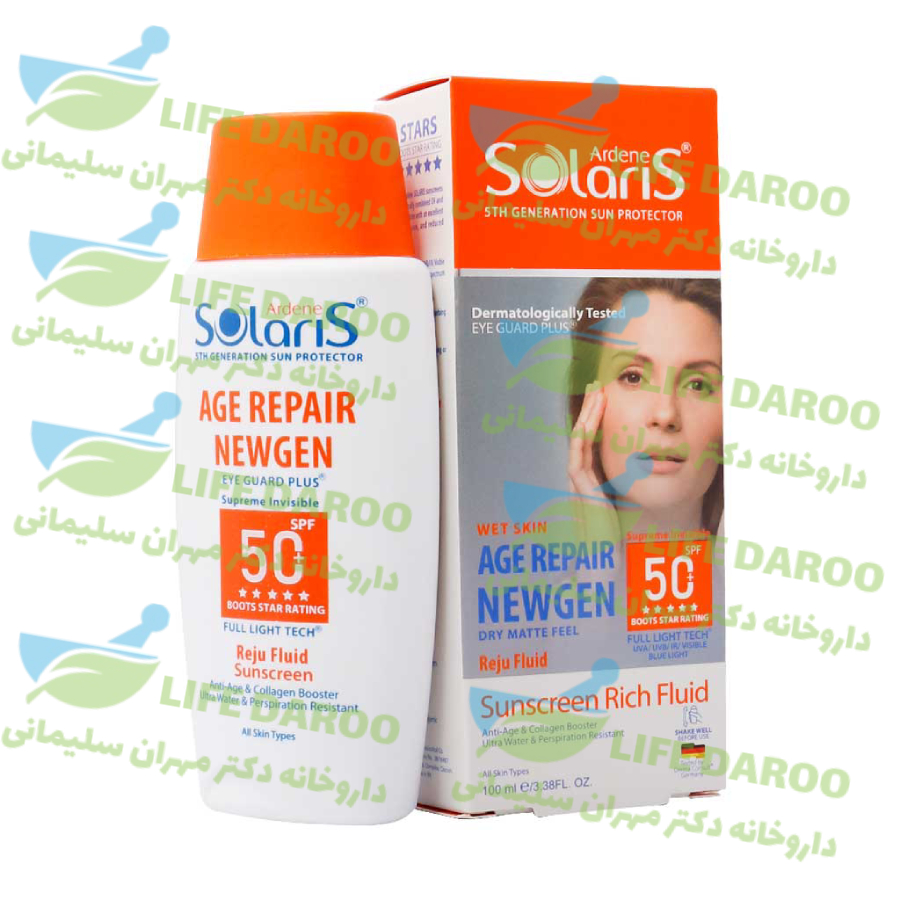 فلوئید ضد آفتاب و ضد چروک SPF50 سولاریس آردن مدل ایج ریپیر نیوژن
