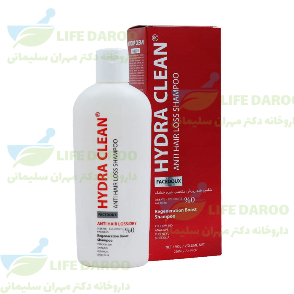 شامپو ضد ریزش موی خشک فاقد سولفات هیدراکلین فیس دوکس