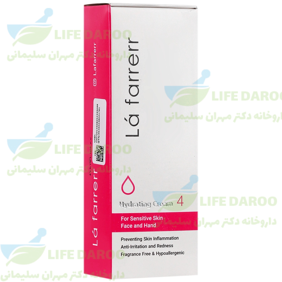 کرم آبرسان صورت و دست پوست حساس 4 لافارر